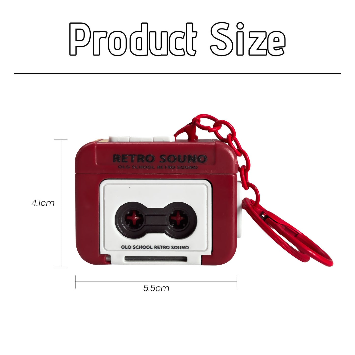 Mini Retro Cassette Tape Recorder Keychain